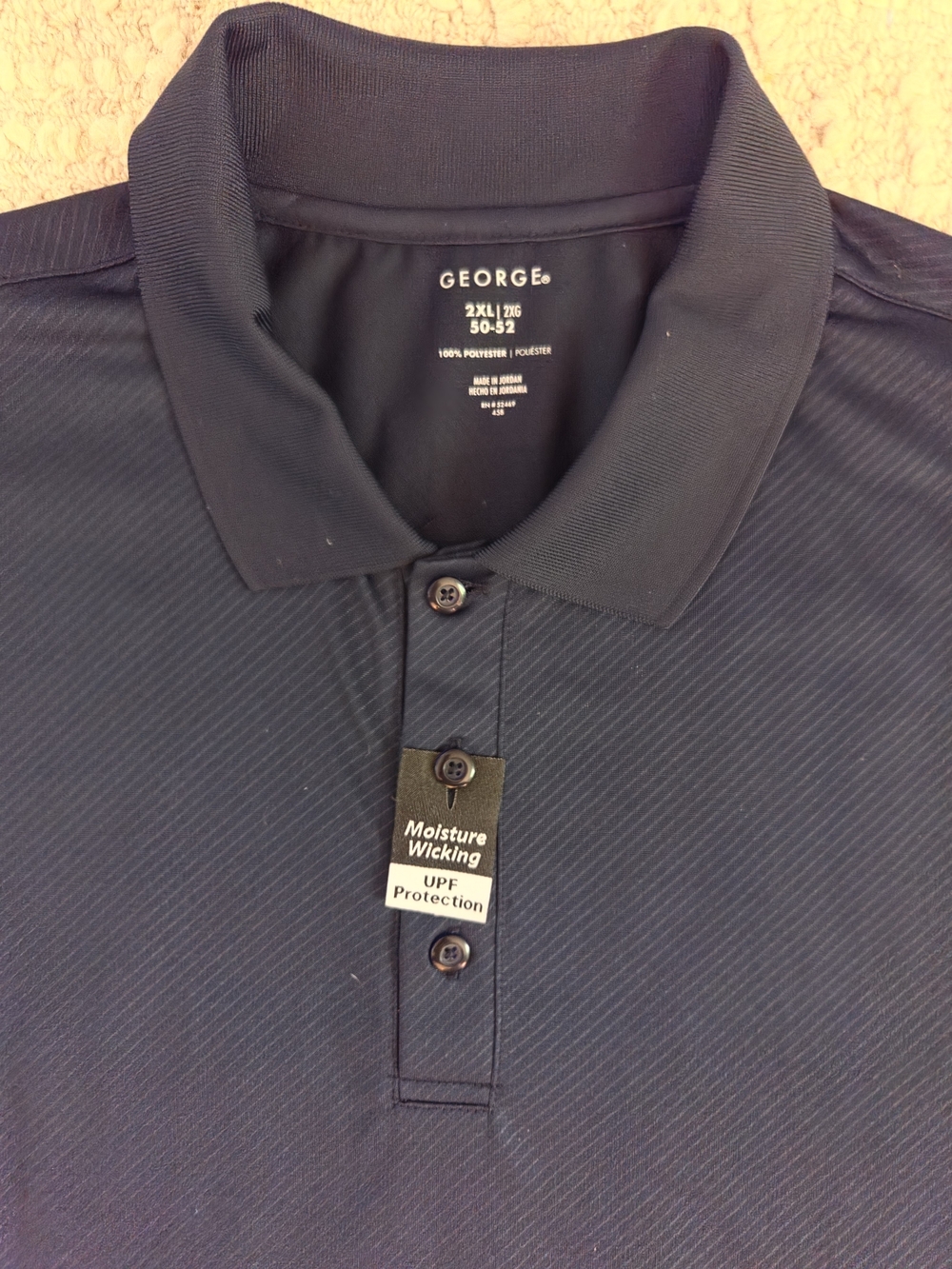 George Men's Navy Performance Polo with Moisture-Wicking
